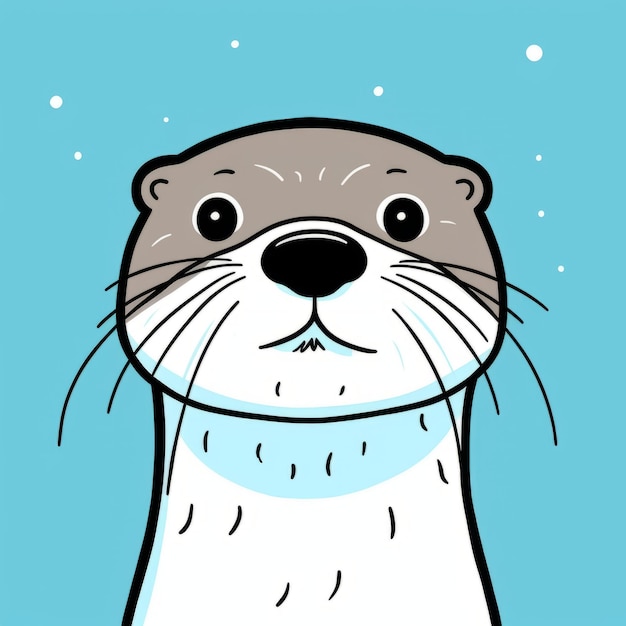 Minimalistisches Otter-Cartoon-Doodle