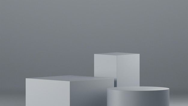 Minimalistisches podium 3d realistisch rendern mit einfachem hintergrund