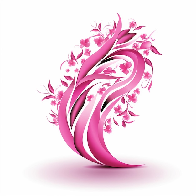 Minimalistisches rosa Band auf weißem Hintergrund, ein schlichter und eleganter Akzent