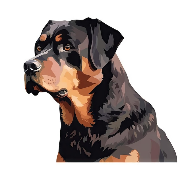 Minimalistisches Rottweiler-Aquarellgemälde auf weichem Pastellhintergrund