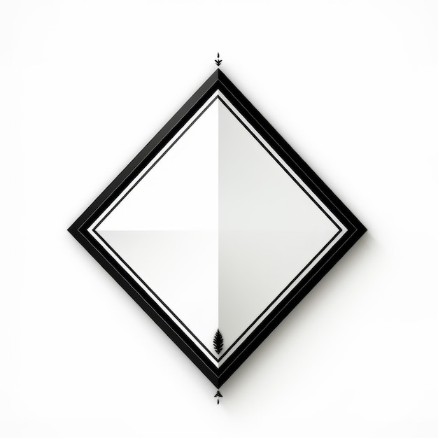 Minimalistisches Schwarz-Weiß-Diamanten-Symbol auf weißem Hintergrund