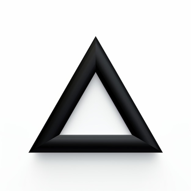 Minimalistisches schwarzes Dreieck auf weißem Hintergrund Zeitgenössischer Symbolismus