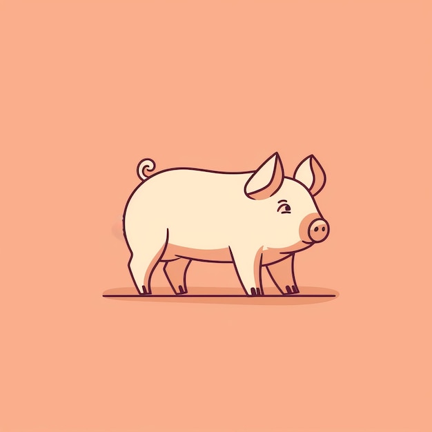 Minimalistisches Schweine-Cartoon-Doodle