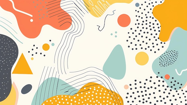 Minimalistisches, spielerisches, abstraktes Design mit dekorativen Punkten auf einem hellen, sauberen Hintergrund