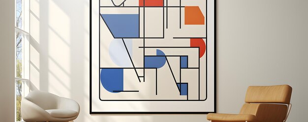 Minimalistisches Wandkunstplakat mit abstrakten Formen, Collage im zeitgenössischen Stil