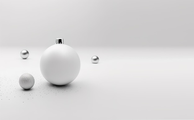 Foto minimalistisches weihnachtsspielzeug auf weißem hintergrund generative ki