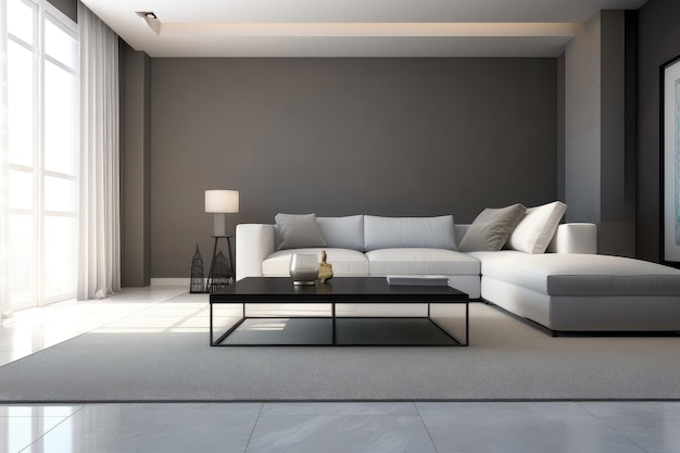 Minimalistisches Wohnzimmer mit klaren Linien und modernem Dekor