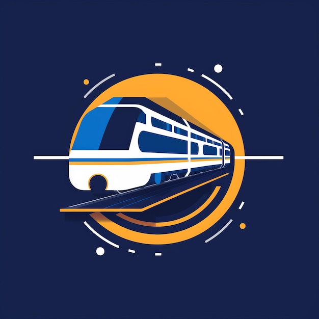 Foto minimizar a linha do logotipo de um comboio dinâmico futuro