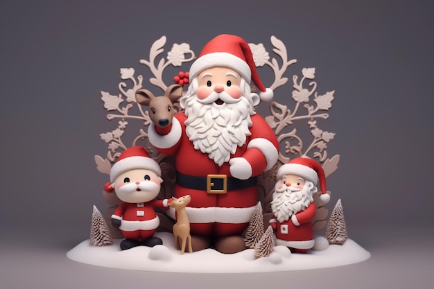 Mínimo 3D prestados Papá Noel