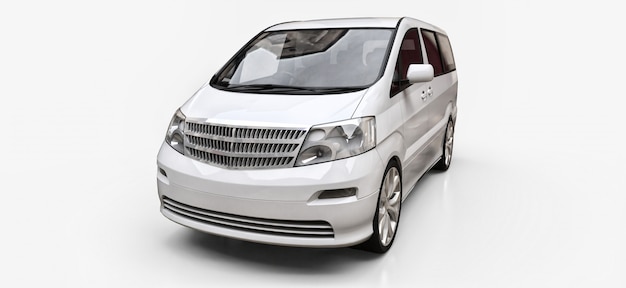 Foto minivan branca pequena para transporte de pessoas