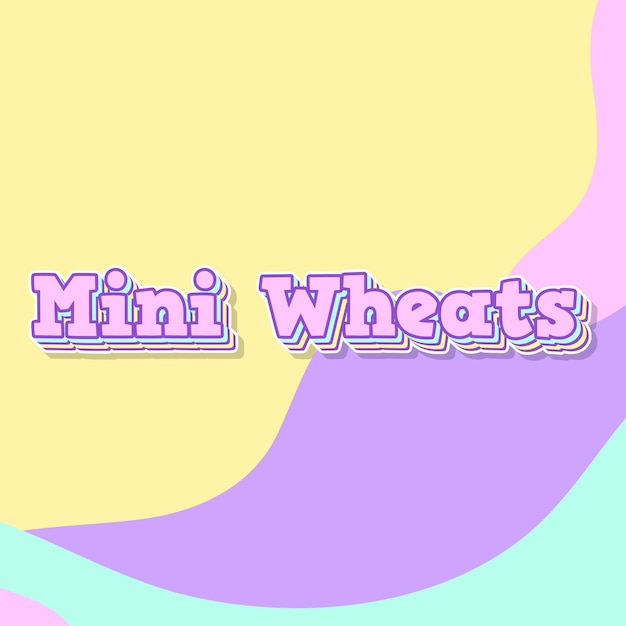 Foto miniwheats tipografía diseño 3d texto lindo palabra cool foto de fondo jpg