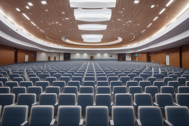 Minsk belarús julio de 2017 filas de asientos en el interior de una moderna sala de conferencias vacía para reuniones de negocios