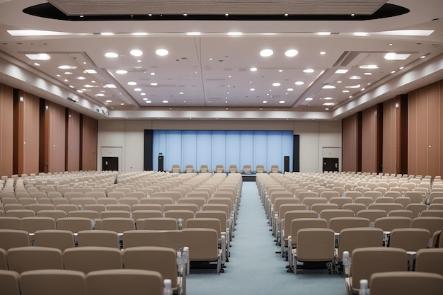 Foto minsk weißrussland juli 2017 reihen von sitzplätzen im inneren eines modernen leeren konferenzsaals für geschäftstreffen