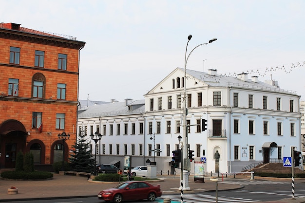 Minsk Weißrussland Pobediteley Avenue eine der schönsten Alleen