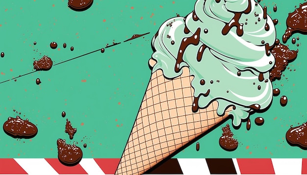 Mint Madness Summer Background mit Mint Chocolate Generative AI