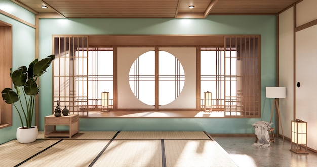 Mint Minimal room diseño de estilo japonés.