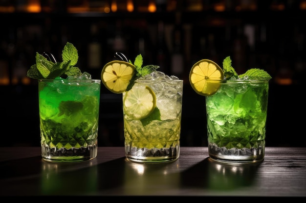 Minty Delights erfrischende Cocktails in Glasgläsern