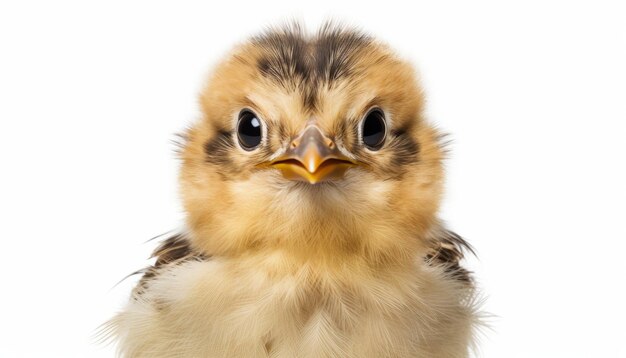 Mirada alegre Elevación frontal de pollito feliz