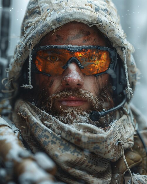 La mirada enfocada de un veterano