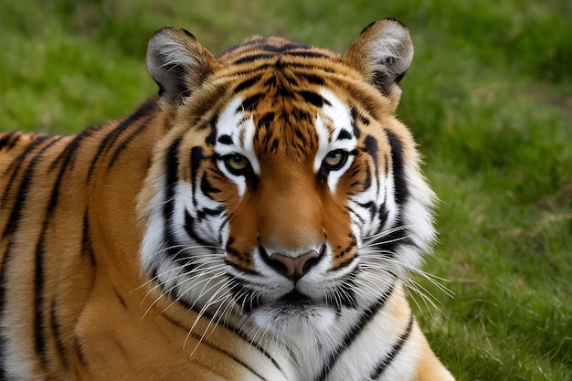 La mirada feroz del tigre de Bengala muestra un patrón majestuoso en su pelaje a rayas