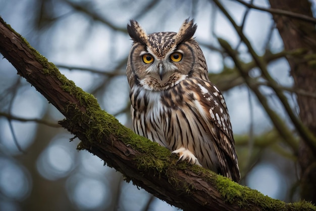 La mirada intensa de un búho águila de Bengala