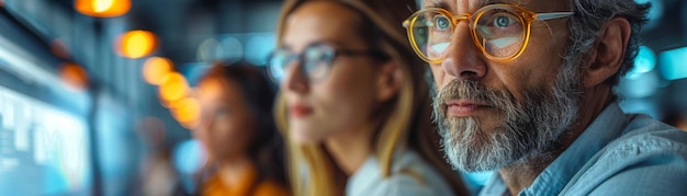 La mirada introspectiva de un hombre barbudo en medio de las reflexiones urbanas