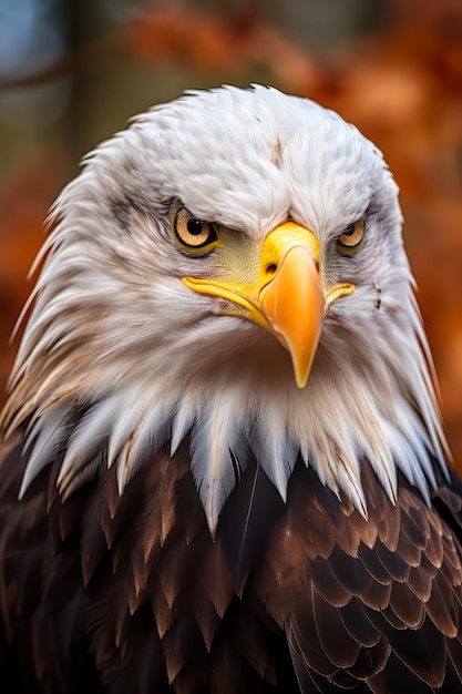 Una mirada majestuosa Un retrato en primer plano de un águila calva con los ojos cerrados con la cámara