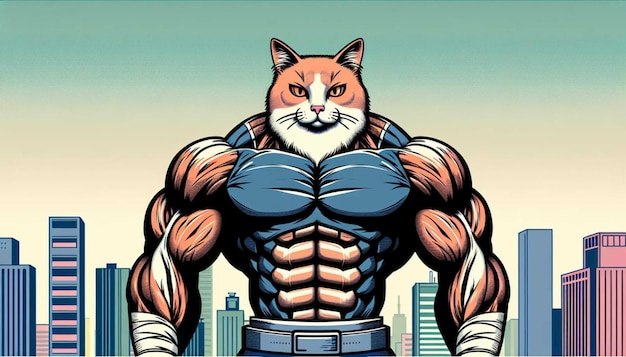 Foto la mirada penetrante del gato musculoso era intimidante