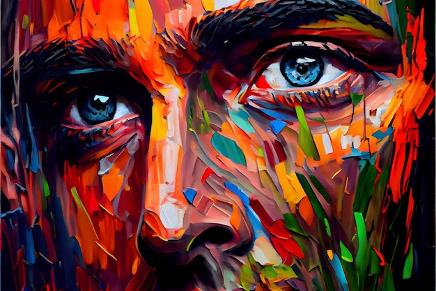 mirada pintura al óleo