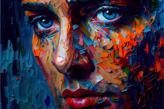 mirada pintura al óleo