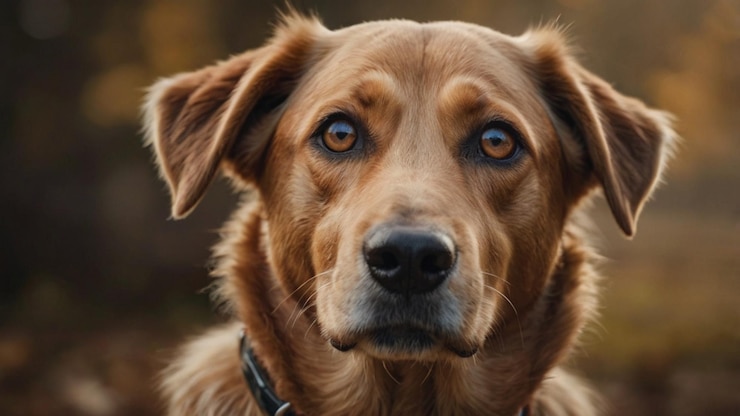 La mirada sincera de un perro marrón