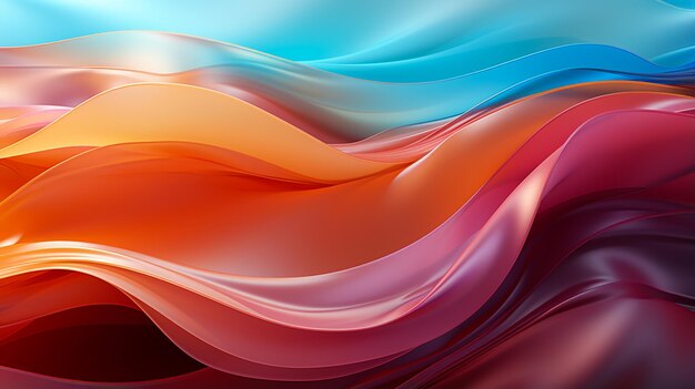Miragem cromática Uma hipnotizante sinfonia 3D renderizada de formas coloridas de efeito de fumaça emergentes de t