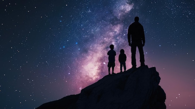 Mirando las estrellas con papá