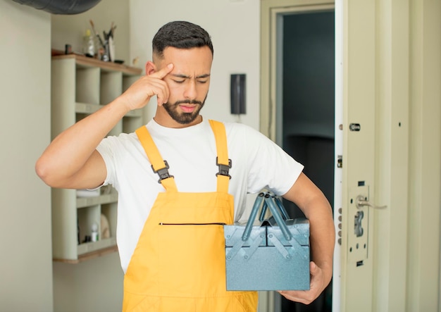 Mirando sorprendido al darse cuenta de una nueva idea o concepto de pensamiento