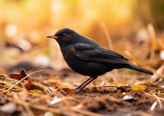 El mirlo común es una especie de zorzal verdadero