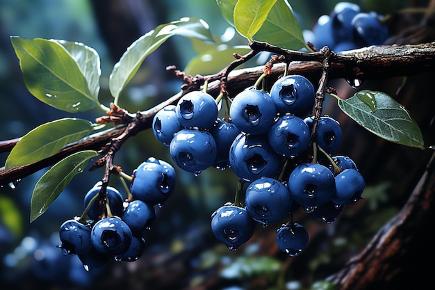 Mirtilos são uma fruta comum.