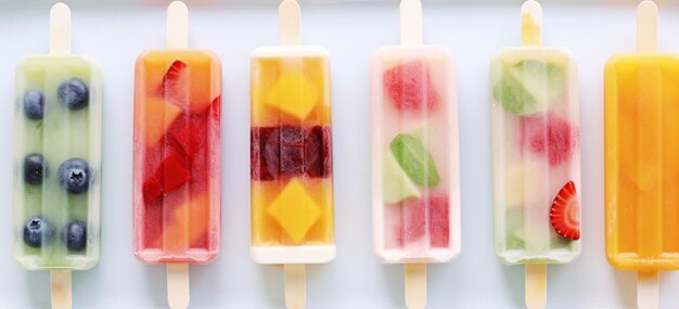 Mischen Sie Joghurt mit püriertem Obst und gießen Sie die Mischung in Popsicle-Formeln Einfrieren Sie sie für ein paar Stunden für eine gesunde und befriedigende gefrorene Leckerei