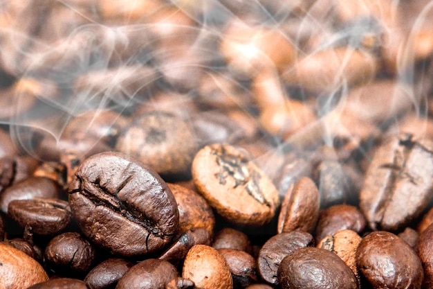 Foto mischung verschiedener kaffeebohnen kaffee hintergrund