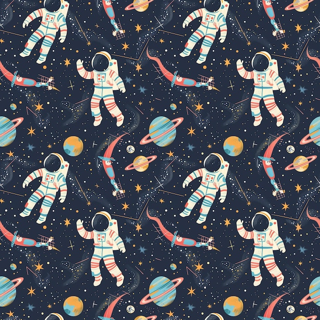 Foto misión de ciencia ficción de los exploradores espaciales en azulejos