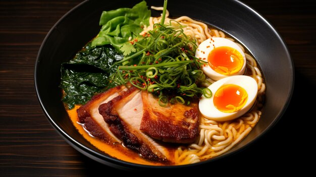 Miso ramen com barriga de porco da Ásia