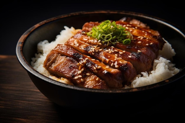 Miso de soja y cerdo Donburi Bliss