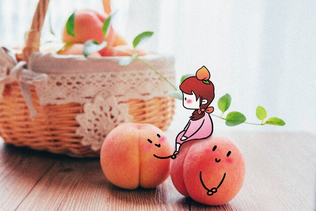 Foto miss peach: ilustração de fotografia criativa misturada