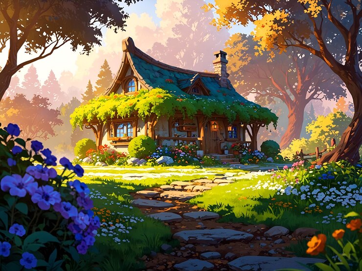 misteriosa casa vieja en el bosque