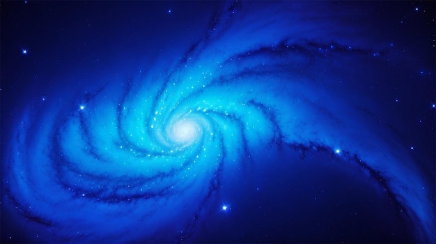 Misteriosa galaxia brillante crea un fondo azul profundo