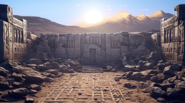 Foto la misteriosa puerta de entrada del cañón jeroglífico