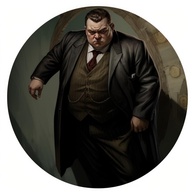 El misterioso caballero del sur Un avatar corpulento de los años veinte para DD y Call of Cthulhu RPG con un Tran