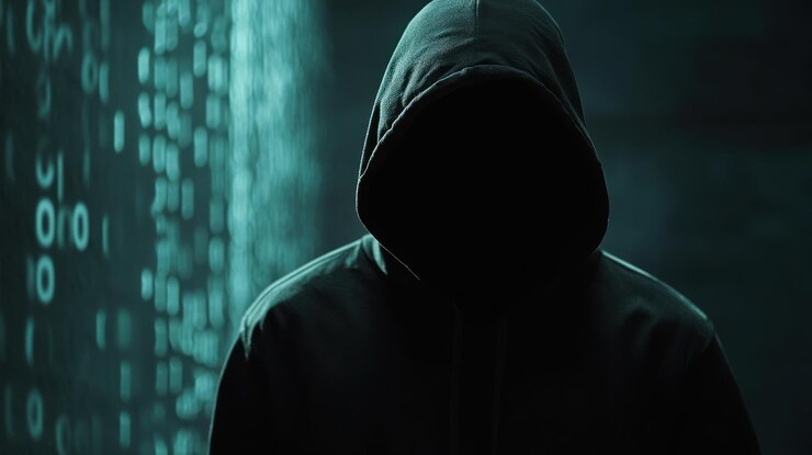 Foto el misterioso hacker en el mundo digital