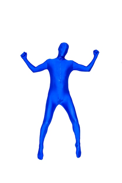 Misterioso hombre azul en traje