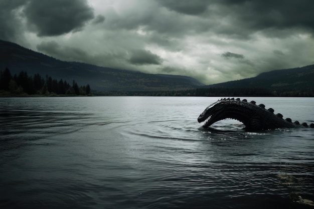 Foto misterioso lago monstro ness gerar ai