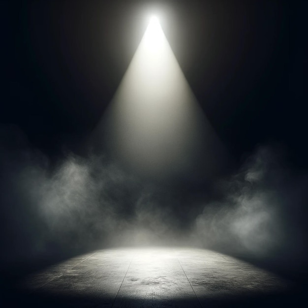 Misterioso spotlight no palco escuro